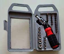 King Craft Knarren Schrauber Set 31 Teile Crom Vanadium 1/4" in Plastik Kasten