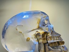 Singender Kristallschädel mit losen Unterkiefer Crystal Skull Quarz