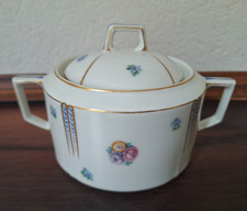 alte  Zuckerdose Porzellan Plankenhammer Bavaria Goldrand H. u. Sch. Köln