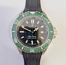 Armbanduhr, Edox, Sky Diver, Neptunian, Kautschukuhrband, 1000m Wasserdicht