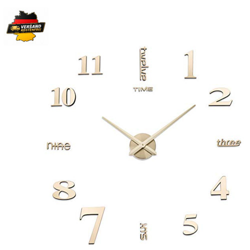 Wanduhr spiegel aufkleber - 3d,
