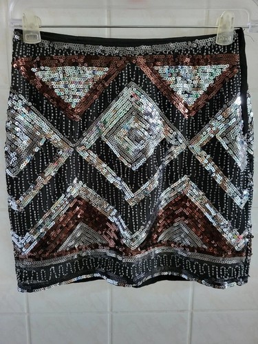 Damen mini rock pailletten - mini,