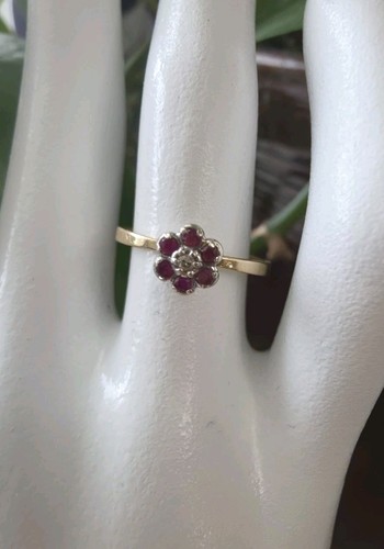 Dainty ruby diamond flower - dainty, &