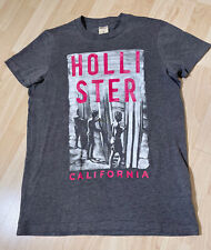 Hollister Herren T-Shirt S grau California surfer beach kurzarm rundhals baumw.
