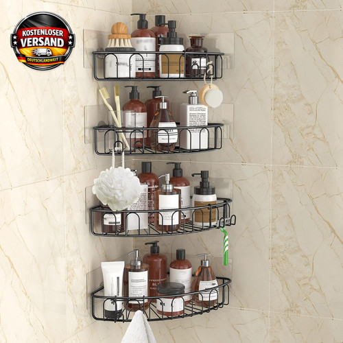 Duschablage ecke set - set, schwarz
