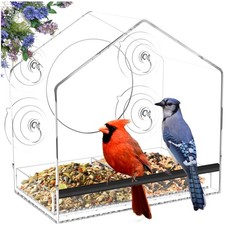 Fenster-Futterhaus für Vögel mit Saugnäpfen und abnehmbarem Tablett