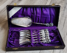 Kaffeebesteck 6 Kuchengabeln, 1 Tortenheber Hildesheimer Rose im Etui Silber 100