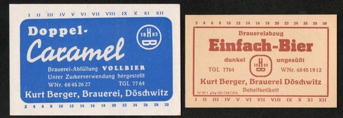 Ddr bieretiketten berger - ddr,