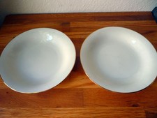 2 Suppenteller mit Goldrand von Schirnding, tiefe Teller,  Suppen Teller
