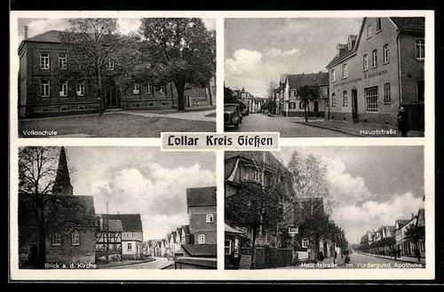 Ansichtskarte lollar gießen - lollar, /gießen