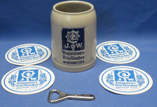 Augustiner Bräu München Steinkrug 0,5L Krug  + 4x Augustiner Bierdeckel + Öffner