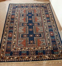 alter Kelim - blaugrundig - Teppich Flachgewebe - Carpet - Rug