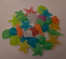 10x Plastik Seestern + Muschel