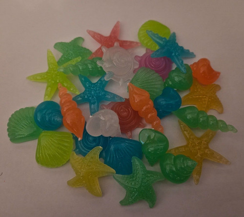 10x plastik seestern muschel - plastik,