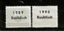 Angel-Berechtigungs- Marken - Raubfisch 1989+1990  DAV DDR