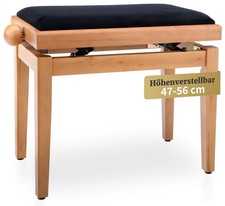 Klavierbank Klavierstuhl Pianobank Höhenverstellbar Hocker Kirsche hell matt