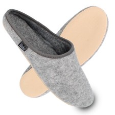 Hausschuhe Herren Damen Filz mit Gummisohle grau Gr. 36-50 filsko Abisko
