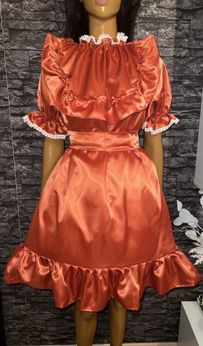 Adult nylon satin kleid - nylon,