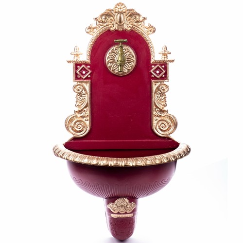 Nostalgie wandbrunnen rot 72cm - rot,