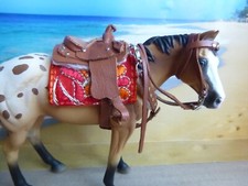 Leder Westernsattelset X  für  Schleich Papo Bullyland oder Collecta Pferde