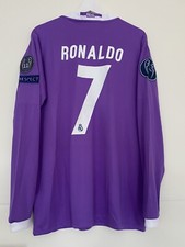 Cristiano Ronaldo Real Madrid Trikot 2016/2017 Langarm–Lila–Gr.L–Neu mit Etikett
