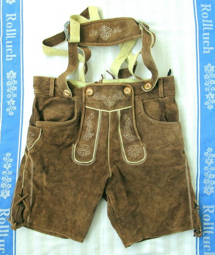 Bestickte braune lederhose - braune,