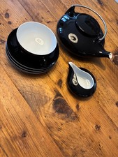 Arzberg Teaworld „Tunis“ Ulrike Bögel – Teeset 80er – schwarz