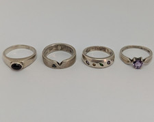 Silber Schmuck Konvolut Ringe 925 Silber Schmucksteine u a Amethyst Granat