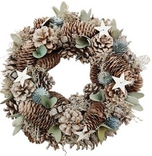 TrendLine Deko Holz Kranz Weihnachten Ø 30 x 8 cm mehrfarbig  Kranz