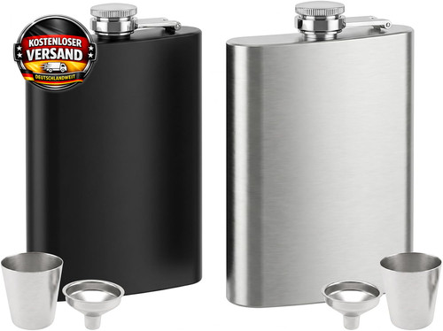 Zwei edelstahl flachmänner - zwei, 8