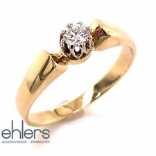 Brillantring Solitär 585 Gelbgold 14kt Gold 0,14ct Diamant Verlobung Antrag 1065