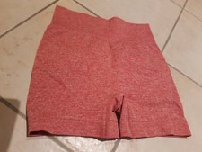 Fitnesshose Sporthose Damen, kurz/eng, meliert, rot/weiß, Gr. S