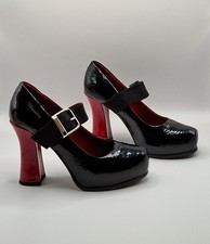 Tamaris Vintage Plateau Pumps Lackleder Schwarz/Rot Gr. 38 Highheels 10,3 cm TOP