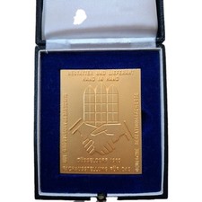 Deutsche Bestattungsgewerbe Medaille  1965 Bestatter und Lieferant Hand in Hand