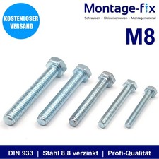 M8 Sechskantschrauben Stahl