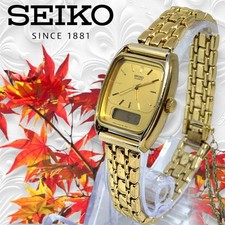 SEIKO Analog Digital Damenuhr SGP Gold Alarm Vintage getestet
