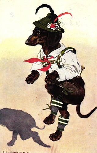 Hunde dackel trachtenanzug - hunde,,