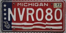 Michigan Nummernschild 1976 1977 USA Oldtimer License Plate US Kennzeichen NVR