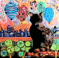 Handgemalte Katze Gemälde