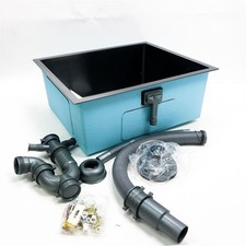 KORVO Küchenspülen Edelstahl Einbauspüle Gunmetal Schwarz 1 Becken 50 x 43 cm