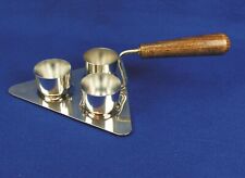 Edelstahl Kornkelle Schnapskelle Maurerkelle Kelle Traufel + 3 Edelstahl Gläser