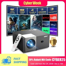 4K Projektor Beamer 25000 Lumen Smart LED WiFi Bluetooth HDMI Android Heimkino