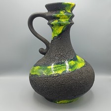Fat Lava Scheurich Keramik Foreign W.Germania 230 /35  Vase  70. Jahre gelb grün