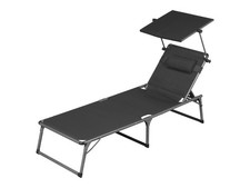 LIVARNO home Dreibeinliege Houston Aluminium mit Sonnendach, schwarz - B-Ware