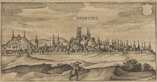 Erfurt Gesamtansicht Original Kupferstich Hulsius 1632