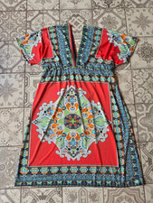 BOHO Kleid China Japan Seidenartig Gr.M/38/40/42 Tunika Kaftan