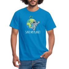 Save My Planet Tag Der Erde Astronaut Erde Umwelt Männer T-Shirt