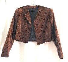 Made in Italy - Bolero - Samt Braun - Paisley Muster - Größe geschätzt 40