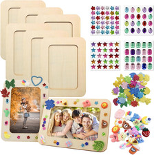Bilderrahmen Set Holzbilderrahmen Glitzersteine Moosgummi Sticker Aufkleber