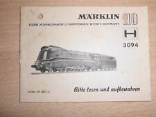 Märklin 3094 Betriebsanleitung Stromlinienlok ( H )